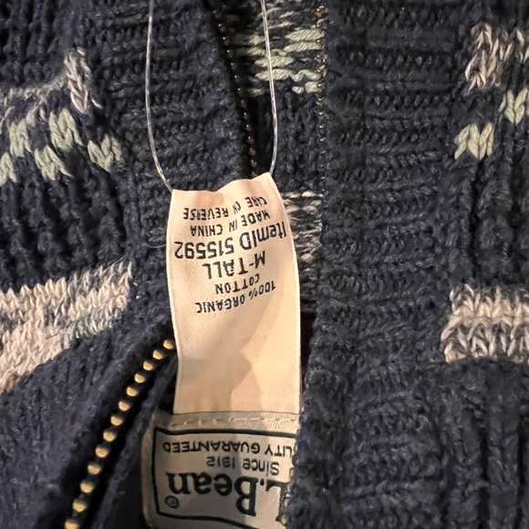 NWT LL Bean Men's Sweater Quarter Zip - Picture 4 of 4